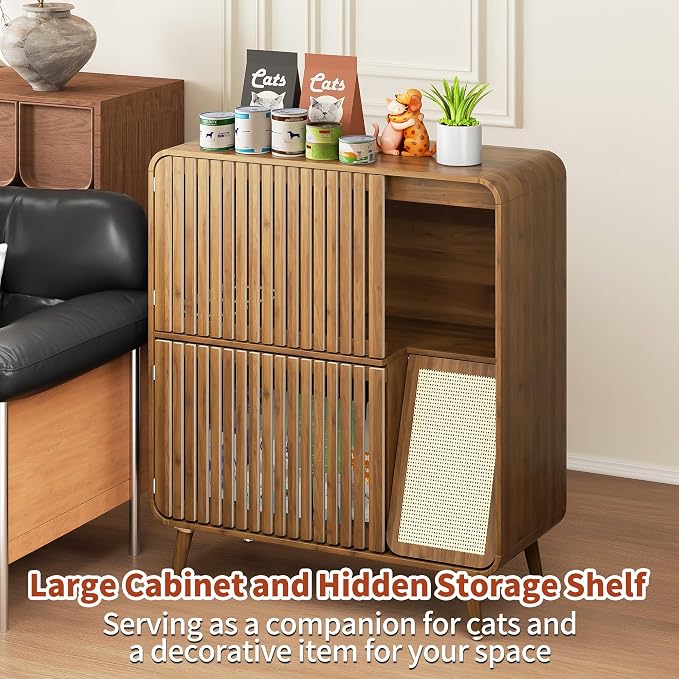 Dog Proof Cat Feeding Station, Pet Feeding Station with Storage