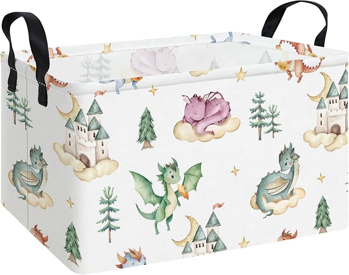 Rectangular Dragon Storage Basket | Gifts Bag for Toys,Books,Clothes,Gifts,Pets-Perfect for Home,Office,Nursery,Dorm,Shelf