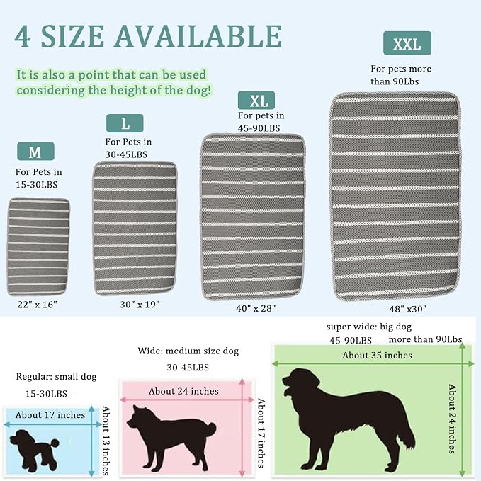 REEZEIVI Breathable 3D Air Mesh Pet Mat,Anti-Slip Bottom,Washable,40×28 | Dog Crate mat / Pet Crate pad,Anti-Slip Bottom,Non-stuffy,Machine Washable