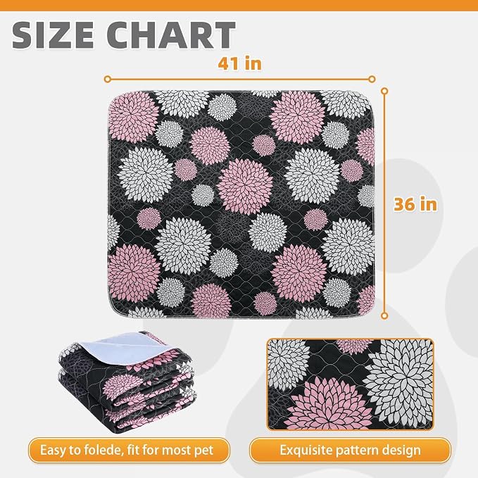 Washable Pee Pads for Dogs, 2 Pack Super Absorbent Reusable Puppy Training Pads Waterproof, Nonslip and Leak-Proof Dog Pee Pads, Large Pet Mats Whelping Pads for Floor, Crate, Couch, 36"x41"