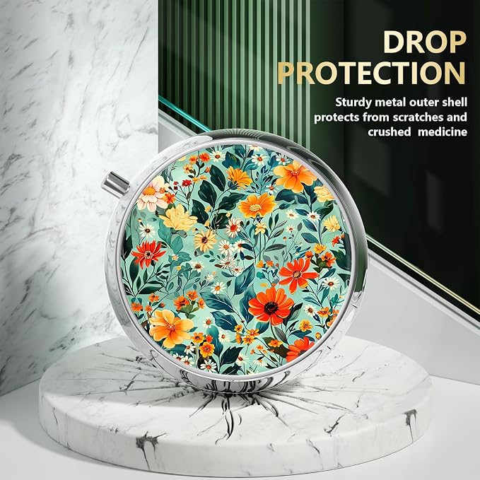 Pill Box, Small Pill Case for Purse & Pocket, Travel Medicine Organizer | Cute Travel Medicine Organizer, Portable Medicine Container Holder to Hold Vitamins, Medication, Fish Oil & Supplement
