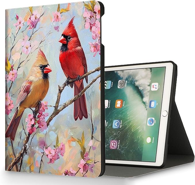 for Microsoft Surface Pro 8-13" 2021 Tablet Case,Auto Wake/Sleep,Adjustable Stand Protective Cover - Cute Cardinal Bird