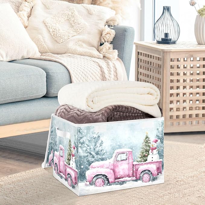 senya Christmas Baskets Collapsible Storage Bins with Lids, Car Christmas Tree Storage Boxes Clothes Baskets for Organizing