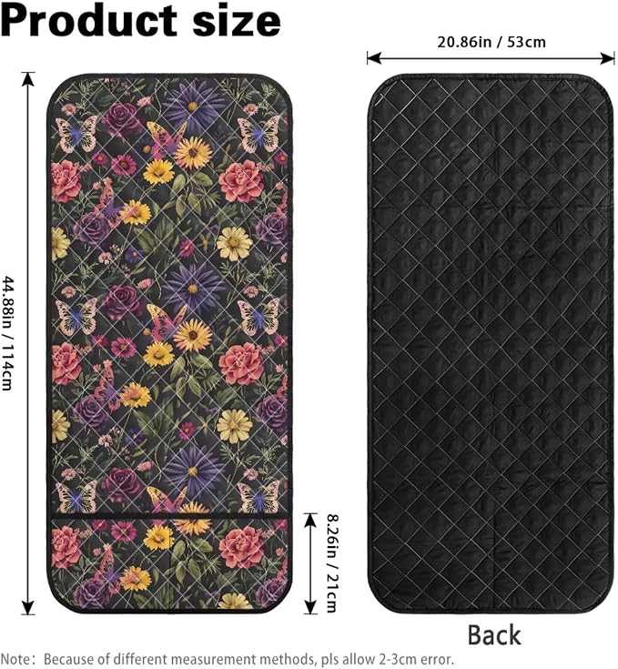 Sofa Arm Rest Cover Armrest Covers for Living Room Loveseat Couch Recliner Armchair Slipcover Sofa Arm Protector for Pets with Organizer Pockets Floral Pattern