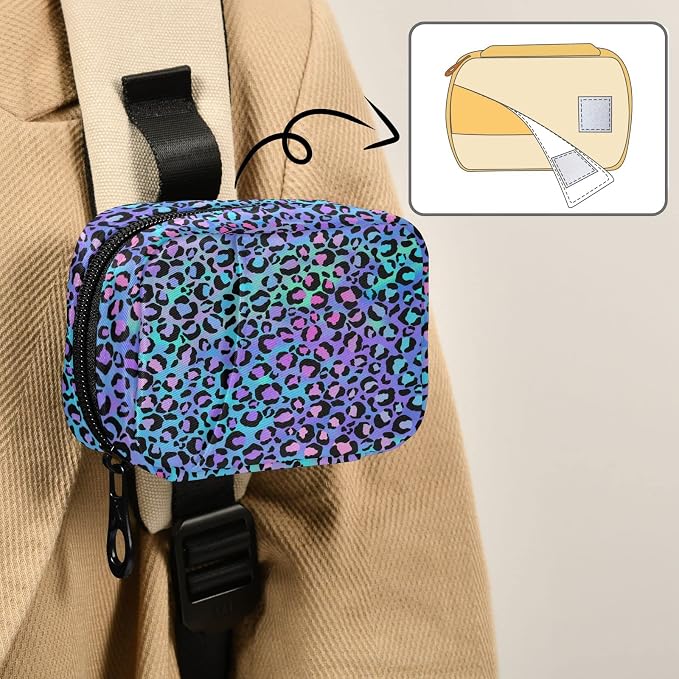 Colorful Cute Leopard Print Pill Case, Portable Weekly Pill Box Bag Container 7 Days Pill Organizer Vitamin Supplement Holder with Zipper for Travel Family Business
