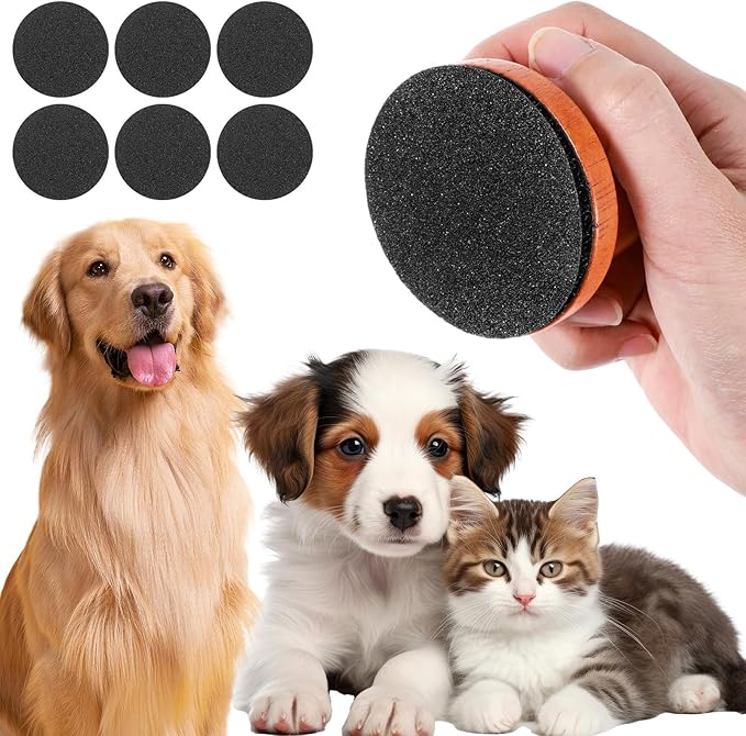 CIATBYYJ Dog Nail File with 6Pcs Replaceable Filing Disc, Dog Scratch Board for Safe and Easy Nail Care, Dogs Nails Scratch Board Ensures Smooth and Healthy Nails for Dogs and Cats
