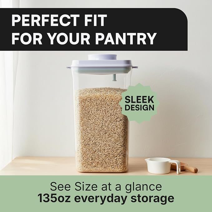 Bop Top Airtight Food Storage Containers | Pop-Top Lid | 16.5 Cups / 135 Oz | kitchen canister set, for flour, sugar, snacks, pasta, baking