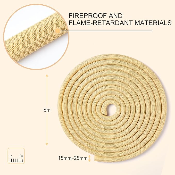 AGPTEK Cable Sleeve, 20ft - 1 inch Cable Management Cord Hider, Wood Color | Desk Cord Cover Organizer Wire Hider for Office Computer TV Wire Loom Tubing Pet-Proof Cord Protector from Cat Dog Chewing