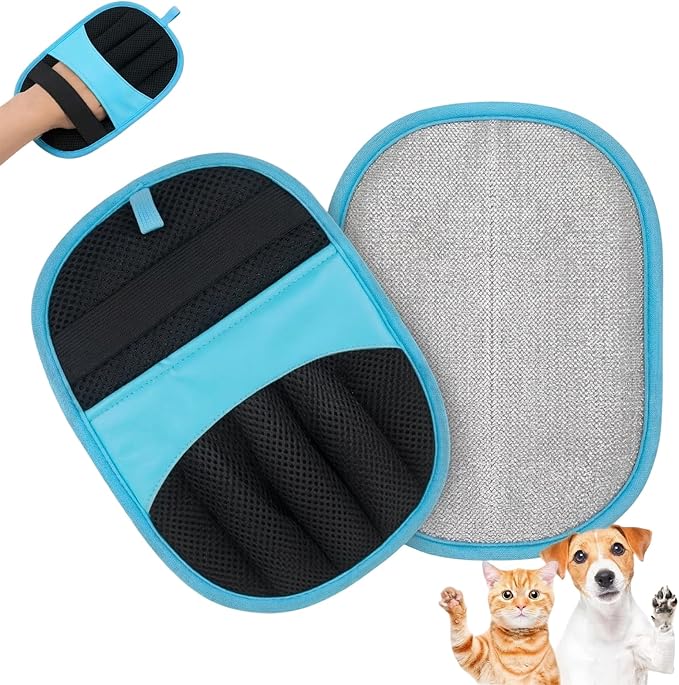 Coppthinktu Pet Hair Removal Glove for Dogs Cats, Pet Hair Remover Brush Electrostatic Five-Finger Dog Hair Remover Tool, Upgraded Reusable Magic Brush for Clothing, Laundry, Carpet, 1 PCS