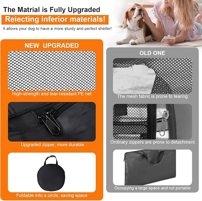 Dog Play Pen Indoors,Puppy Pen,Cat Playpen for Indoor Cats Enclosed(Grey,L) | Portable Dog Playpen, Puppy Dog Cat Play Pen for Indoors Kitten Playpen, Collapsible Small Cats Crate Cage for Small Dogs