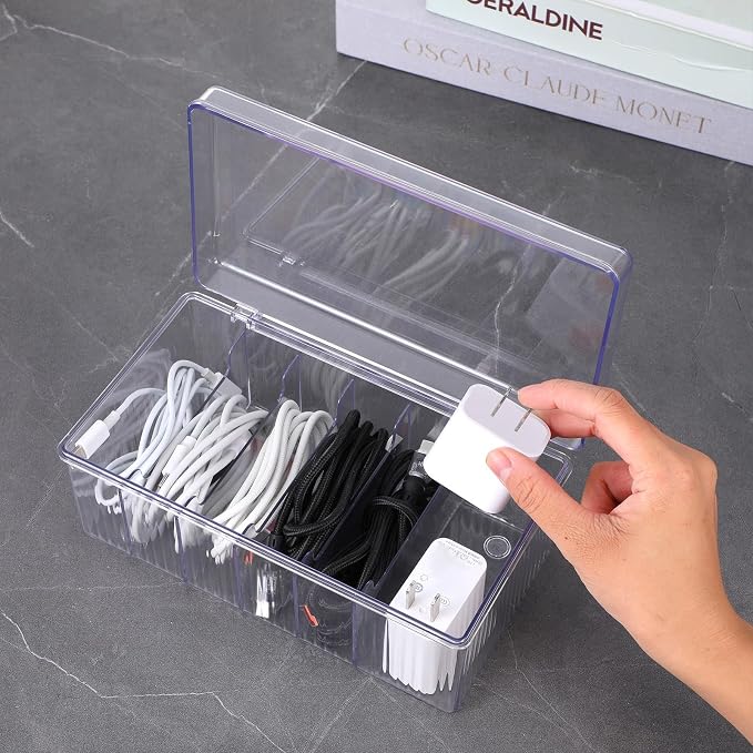 2 Pack Lash Extension Organizer with 6 Compartments, Clear Acrylic Eyelash Cart Storage Boxes with Lid, Stackable Dustproof Eyelash Extension Supplies Storage Container for Lash Techs Salon Home