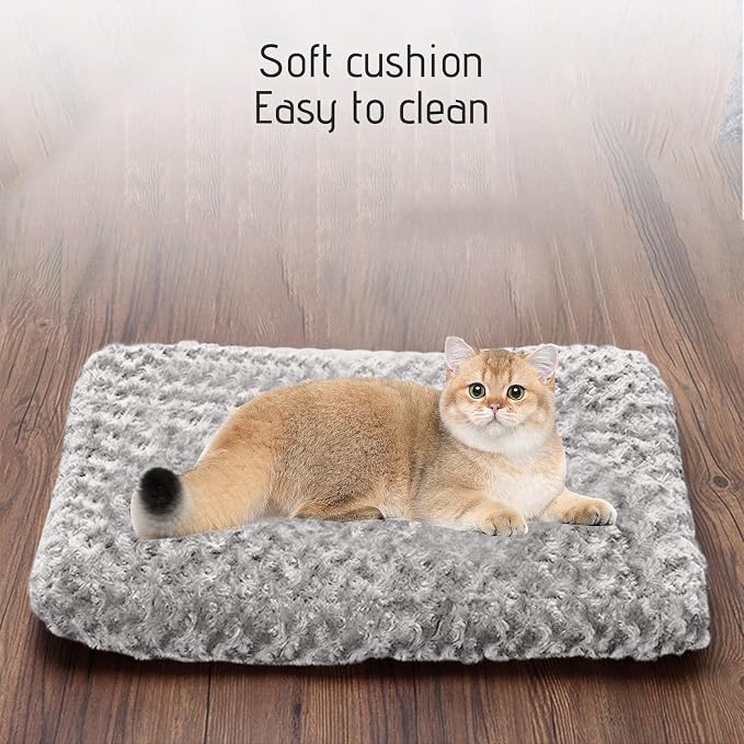 Thickened Dogs Cat Beds for Indoor Calming Dog Beds for Small Dogs Pet Bed Pet Bed Mat Washable Warm Dog Bed Cozy Soft Cat Bed Fits Puppy Or Small Pet Birthday forfor Men Women (Gray, A)