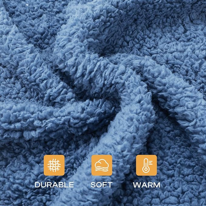 Luciphia 1 Pack 3 Calming Dog Blanket Fluffy Premium Fleece Pet Blankets Soft Sherpa Throw for Dogs Puppy Cat Haze Blue Small (23" x16") | Fluffy Throw Blanket Washeble for Crate Bed Couch Indoor. Cozy Pet Blanket, Puppy Essentials Dog gift,Haze Blue,S...