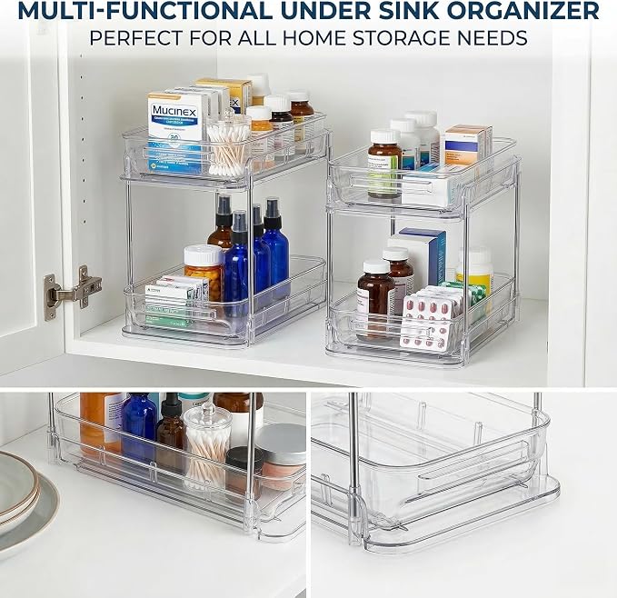 3-Tier Vitamin Storage Organizer, Organizer for Vitamin Bottles And Medicine Bottle, Vitamin Bottle Organizer for Countertop, Bathroom Cabinet Storage Items Are Clearly Visible