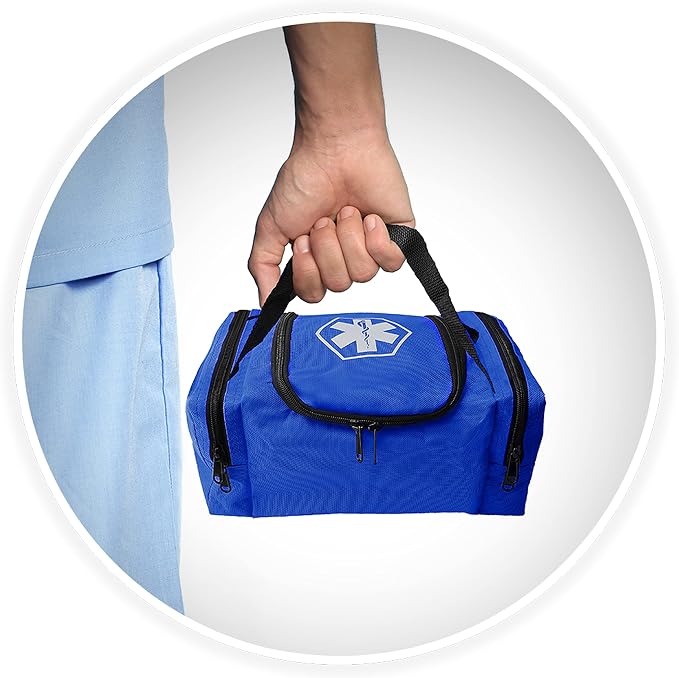 ASA TECHMED First Aid Responder EMS Emergency Medical Trauma Bag EMT, Fire Fighter, Police Officer, Paramedics, Nurse, Blue