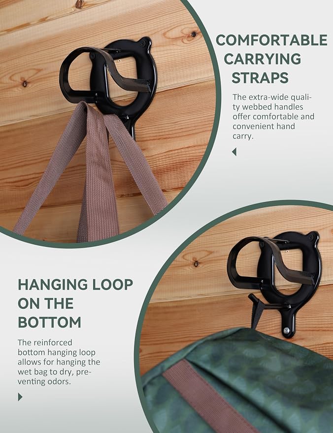 Horse Grooming Tote Bag, Waterproof Grooming Organizer with Multiple Pockets for Brushes & Tools, Stable & Show Use Green