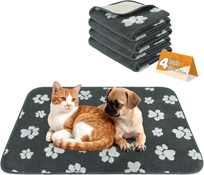 Washable & Waterproof Dog Whelping Pad for Small Dogs, Super Absorbent & Soft Warm Plush Puppy Pads Potty Training, Quick Dry Reusable Pet Mats for Whelping Box Supplies,Playpen,Crate,18"*24"