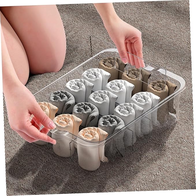 Cabilock Drawer Type Socks Holder 15 Compartment PET Organizer for Closet