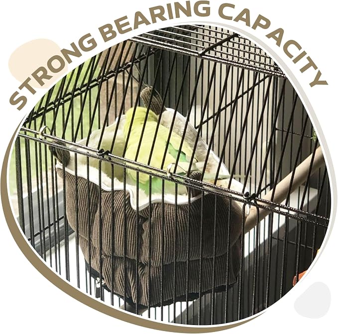 QBLEEV Bird Nest House, Parrot Winter Warm Bed for Cage Hanging Hammock | Soft plush snuggle hut tent, parrot cage accessories hideaway sleeping bed for budgie parakeet cockatiel conure lovebird