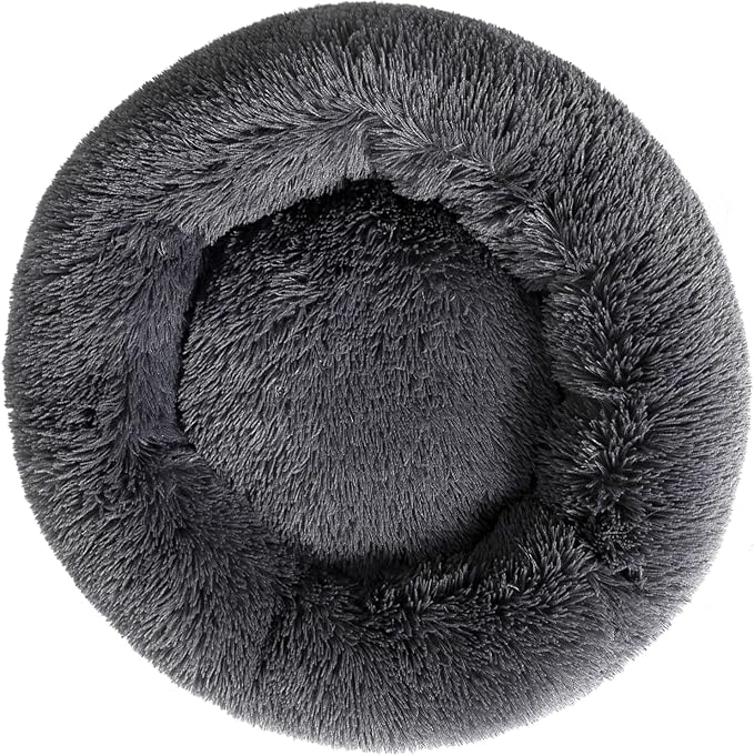 Dogs Bed for Small Dogs, Machine Washable, Anti-Anxiety, Pet beds, 24in | Calming Cat Beds, Faux Fur Pillow, Orthopedic Large Pet Cuddler, Deep Sleeping, Up to 28 Lbs
