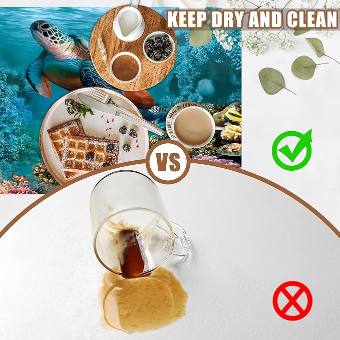 Sea Turtle Coffee Mat Absorbent Dish Drying Mat for Kitchen Counter Hide Stain Rubber Backed Coffee Bar Accessories Fit Under Espresso Machine Dish Rack, 11.8 x 19.7 Inch