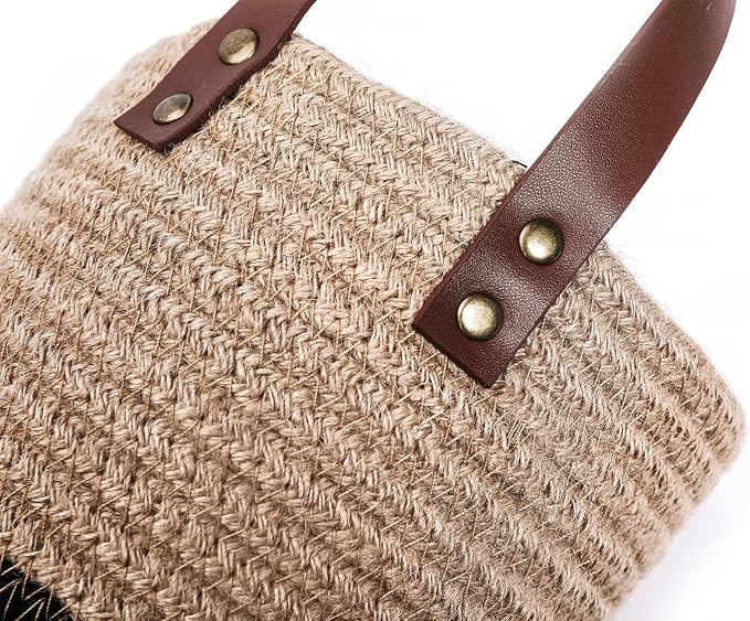 Wall Hanging Storage Basket, Woven Plant Holder for Organizing, 6.3” x 7" | Small decorative basket for towels, and toys, flowers. Hanging storage organizer for wall decor and home organization.
