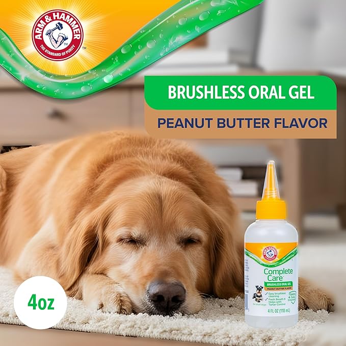 Arm & Hammer Complete Care Brushless Dental Kit for Dogs – Includes No-Brush Oral Gel + Dog Dental Spray, Fresh Breath, Tartar Control, Baking Soda Enhanced Dental Dog Supplies, 4oz