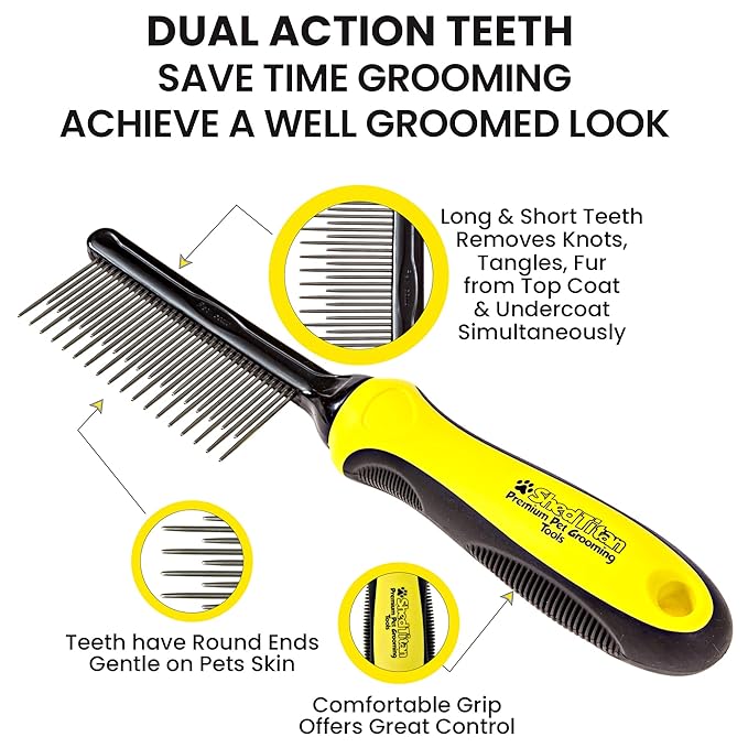 Doodle Brush Slicker for Dogs - Self Cleaning Dog Brush for Poodles, Goldendoodle Grooming Kit with Detangler Comb