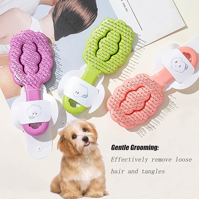 Small Dog Grooming Brush,Cloud Shape Puppy Brush Detangling Dog Hair Brushes for Wet or Dry - Perfect for Shih Tzus, Yorkies, Maltipoos - Ideal Puppy Hair Brushes for Maltese and Small Breeds (Green)