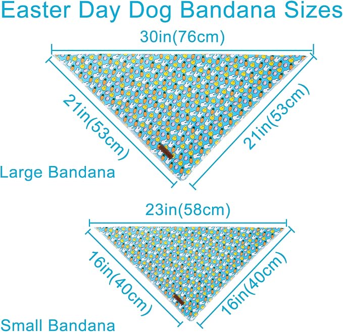 Easter Triangle Bid Scarf, Cotton Pet Kerchief for Girl Boy Dogs or Cats, Cute Carrot & Rabbit Dog Bandana, Comfortable Easter Dog Bandana
