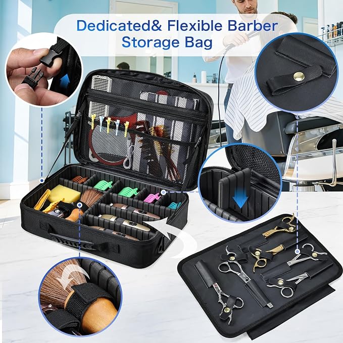 Professional Barber Clipper Case Organizer Bag