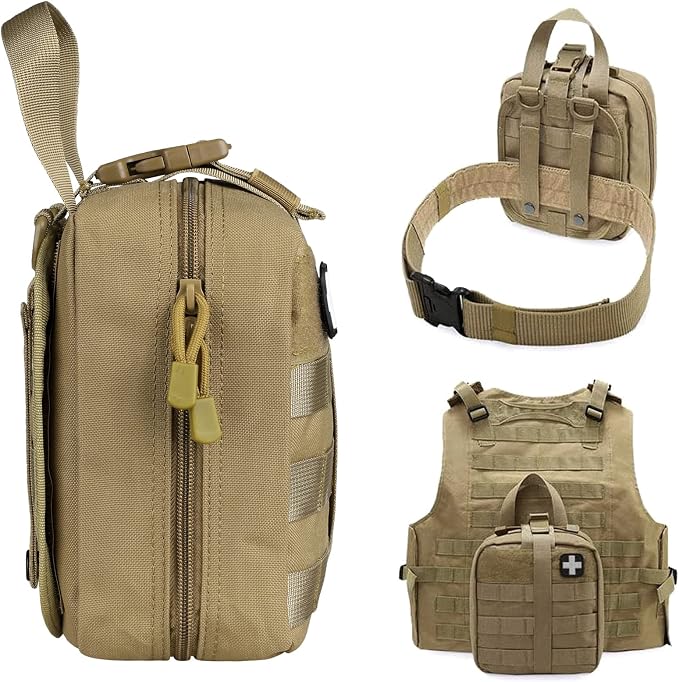 LIVANS 1000D First Aid Bag Empty, Medical Ifak Pouch for Emergency & EMT | Molle Compatible, Rip-Away & Quick-Release Design, Versatile for Tactical, Camping, Hiking and Travel