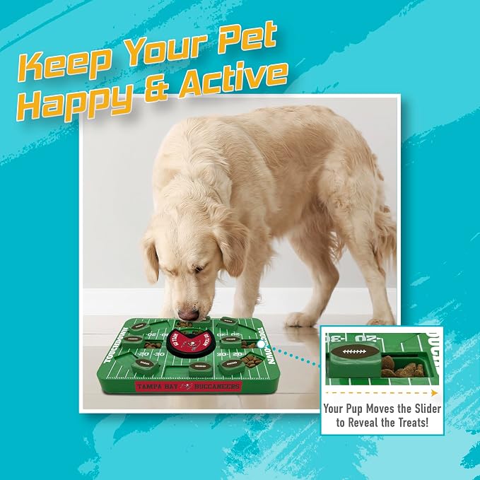 Pets First NFL Tampa Bay Buccaneers Large Puzzle Toy, Dog Puzzle Treat Toy, New Large Size, Interactive Dog Treat Toy, Dog Slow Feeding Toy