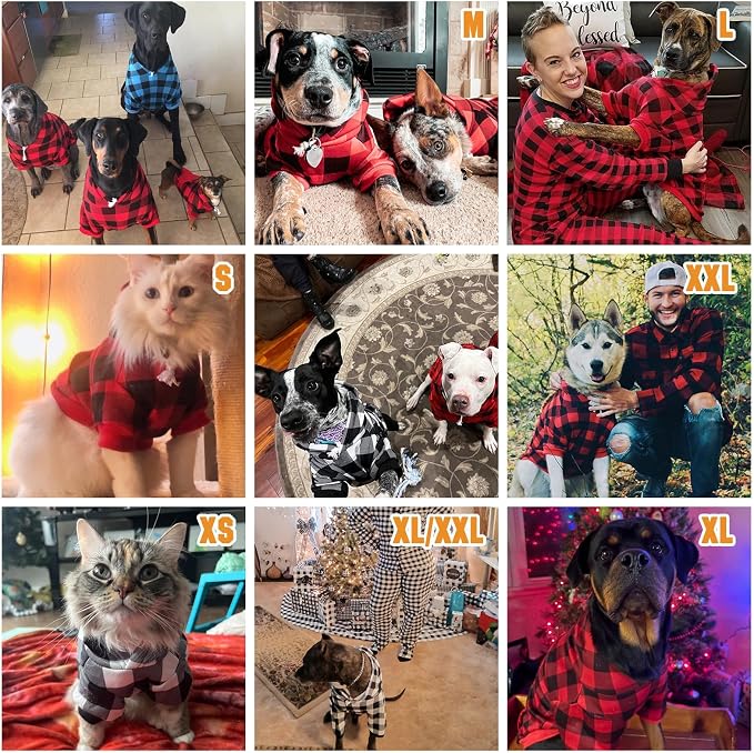 KOOLTAIL Plaid Cat Hoodie Pet Clothes Sweater with Hat and Pocket for Small Dogs Puppy Cats, Soft Winter Warm Dog Cold Weather Coat, Fleece Fall Dog Hooded Sweatshirt with Leash Hole, Christmas Red XS
