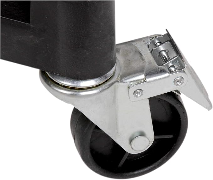 MaxWorks 80774 3-Shelf Utility Plastic Cart with Wheels-225 Lbs Maximum Capacity , Black
