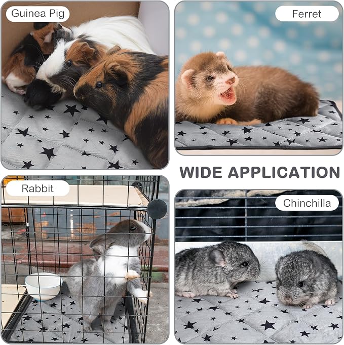 4 Pack Self Warming Cat Bed Self Heating Cat Mat Star Pattern Soft Dog Crate Pad Thermal Pet Mat Anti Slip Kennel Dog Washable Warming Bed for Outdoor Indoor(18 x 18 Inch,Gray)