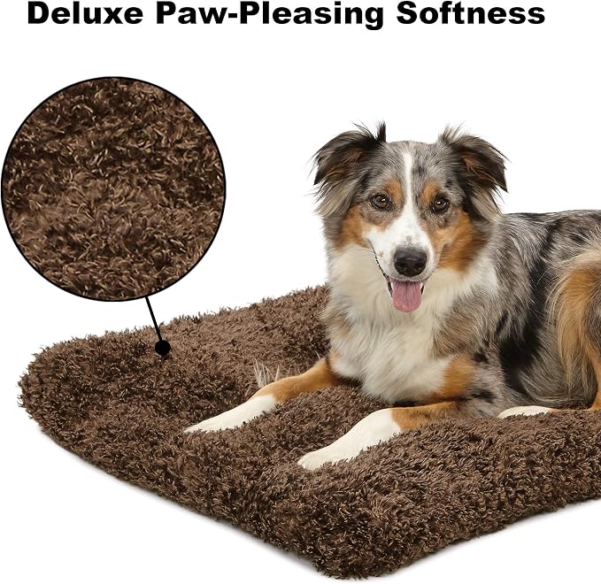 MidWest Homes for Pets Medium QuietTime Deluxe Coco Chic Pet Bed, Ultra-Soft & Overstuffed, Machine Washable, Fits 30-inch Crate