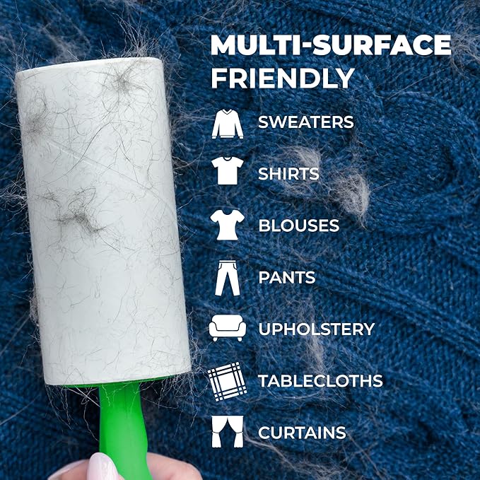 Libman Mini Lint Roller Set with Reusable Lint Remover Brush -Travel Sticky Lint Removing Tool for Pet Hair, Dust, Small Crumbs - 6.5" Portable Lint Brushes with Hanger Hole - 6 Pack (180 Sheets)