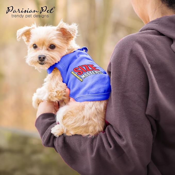 Parisian Pet Dog Shirt – 100% Cotton Shirts for Large Dogs – Blue Sleeveless Puppy Clothes – Lightweight and Breathable Pet Apparel – Soft Funny Dog Clothes - Stretchy T Shirts for Dogs