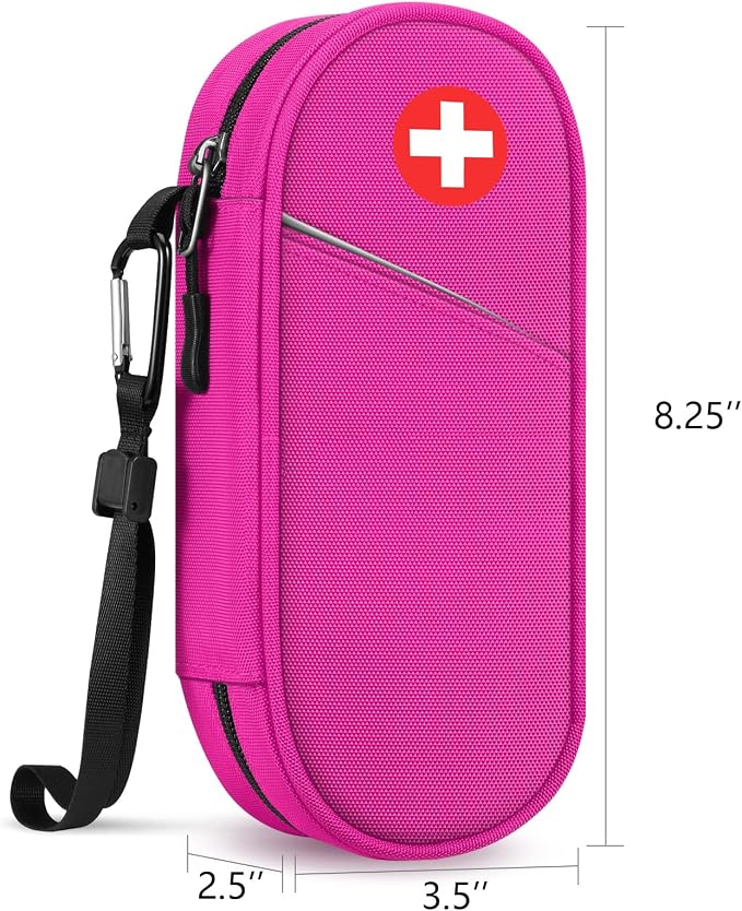 SITHON EpiPen Medical Carrying Case Insulated Medication Organizer Bag | Emergency Medical Travel Pouch Holds 2 EpiPens, Asthma Inhaler, Anti-Histamine, Auvi-Q, Allergy Medicine Essentials