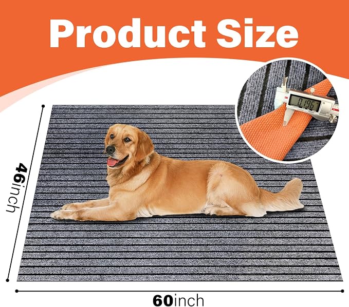 46" X 60" Mat for Under Dog Crate，Pad Dog Crate Mat Liner Floor Protector Washable Absorb Non-Slip Waterproof for Kennel Training, Protects Floors Easy Clean Cuttable