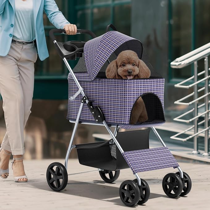 Magshion 3-in-1 Foldable Pet Stroller for Small to Medium Dogs and Cats | Dog Travel Jogger with Detachable Carrier, Cup Holder & Storage Basket, For Small/Medium Dogs & Cats Up to 33 lbs