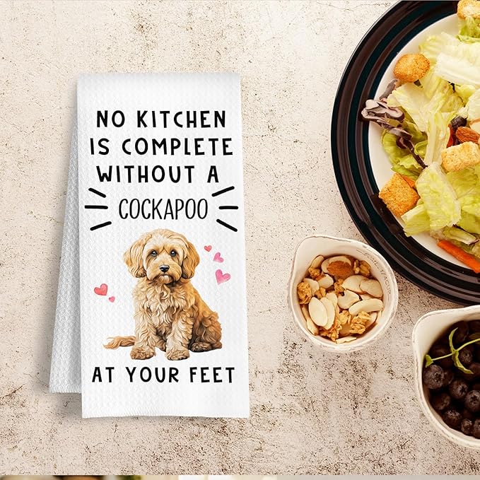 Funny Cockapoo Hand Towels for Kitchen Home Bathroom Decor, A Kitchen is Not Complete Without A Cockapoo Dish Towel, Dog Lovers Gift, 16×24 Inch