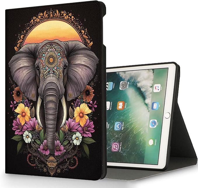 for Microsoft Surface Pro 7 Plus,Surface Pro 7/6/5/4 12.3" Tablet Case,Auto Wake/Sleep,Adjustable Stand Protective Cover - Mandala Elephant