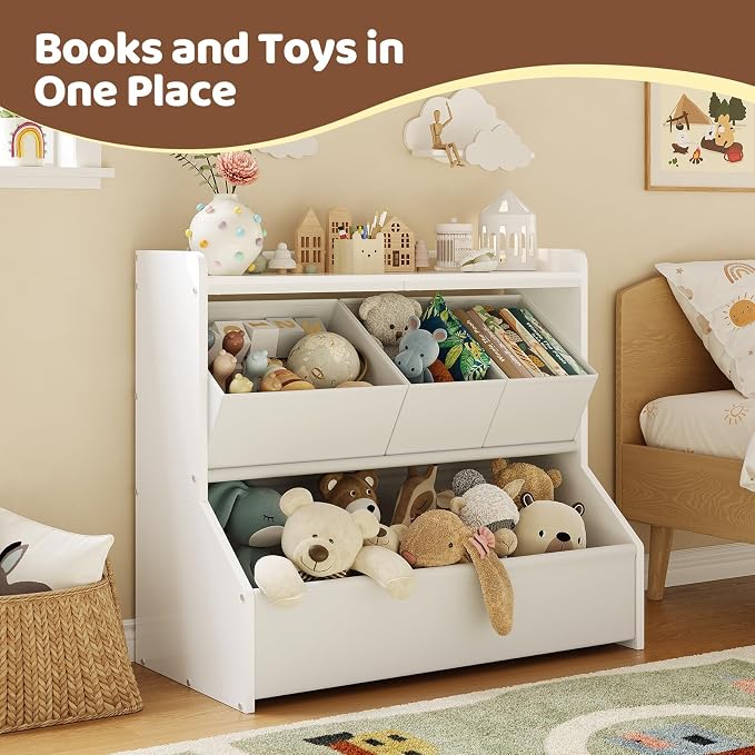 FOUCSSOMEI Kids Toy Storage Organizer for Easy Toy Cleanup and Organization | Stable child-friendly design helps create a safer everyday storage solution Patent Design