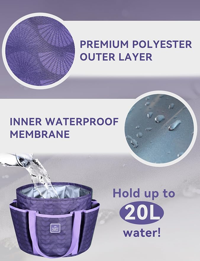 Horse Grooming Tote Bag, Waterproof Grooming Organizer with Multiple Pockets for Brushes & Tools, Stable & Show Use Purple