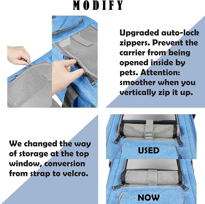 GAPZER Pet Carrier for Large and Medium Cat, Soft-Sided Pet Crate for Puppy | Dog Collapsible Travel Kennel Bag Privacy Protection, Big Kitty 20 pounds Carrying Cage Portable Home Outdoor Taxi Carseat