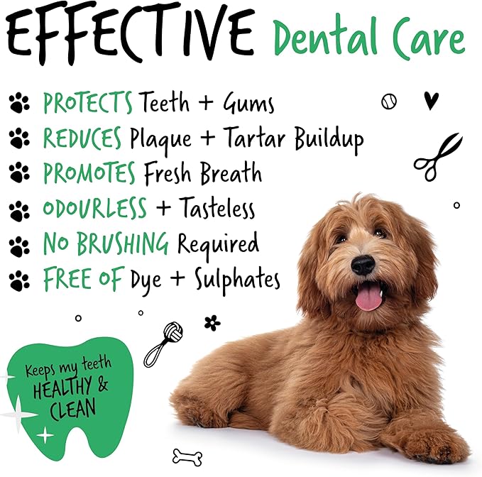 BUGALUGS Dog Breath Freshener Dental Care Water Additive. Clean Teeth, Healthy Gums & Fresh Breath - Natural Dog Plaque Remover & Tartar Remover for Teeth. No Brushing Needed (16.9 Oz Water Additive)