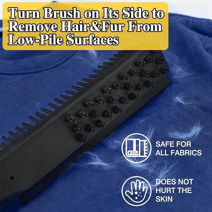 Easy-Clean Pet Rubber Hair Removal Brush – Multi-Surface Cleaning Tool for Cars & Home