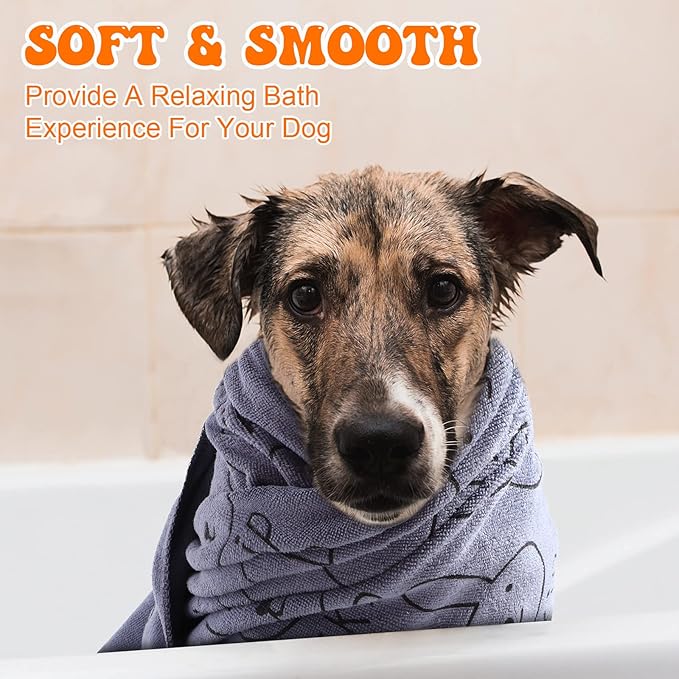 Peryiter 8 Pcs Dog Drying Towels Bulk 55'' x 28'' Pet Grooming Absorbent Microfiber Dog Bath Towels Quick Drying Puppy Bathing Towel for Small Medium Large Cats Pets Bathing Grooming(Colorful)
